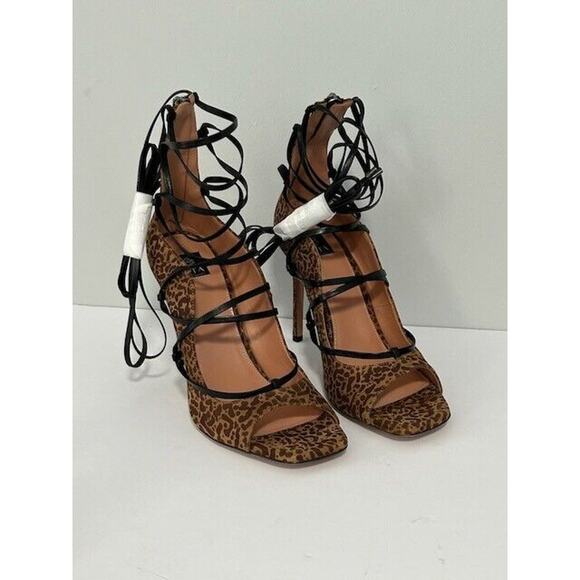 LITA By Ciara Strappy Sandals Stiletto Heels Leopard Print Leather 40/9.5 NIB - Picture 2 of 12